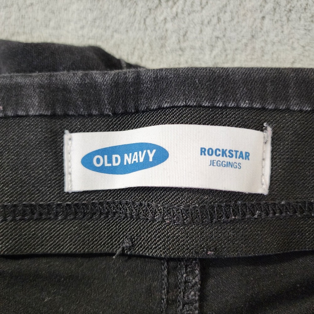 Old Navy Rockstar Jeggings Black Women's Size 8 Black Pull On Pants - Picture 3 of 9